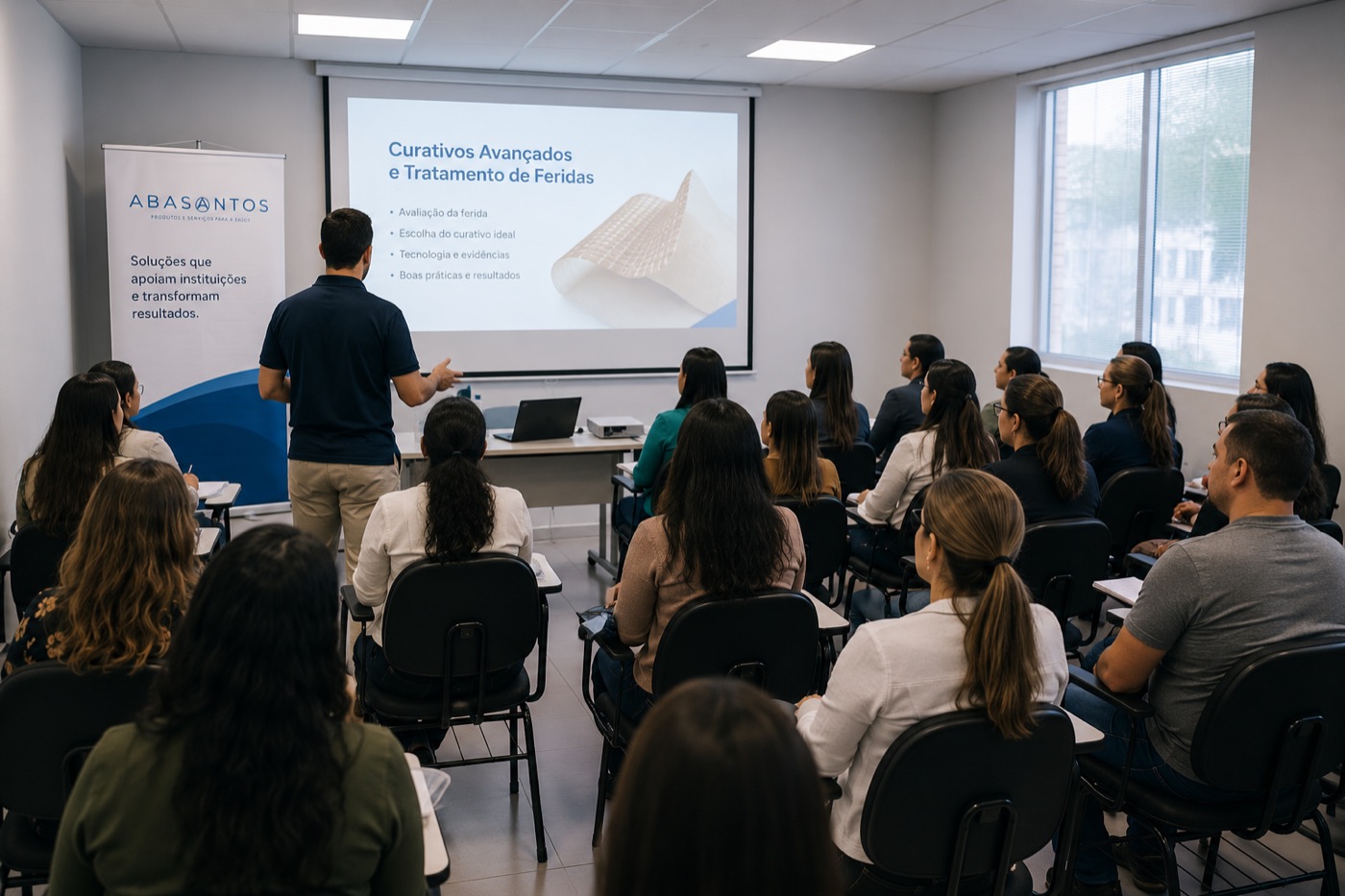 Treinamento técnico Abasantos em instituição de saúde